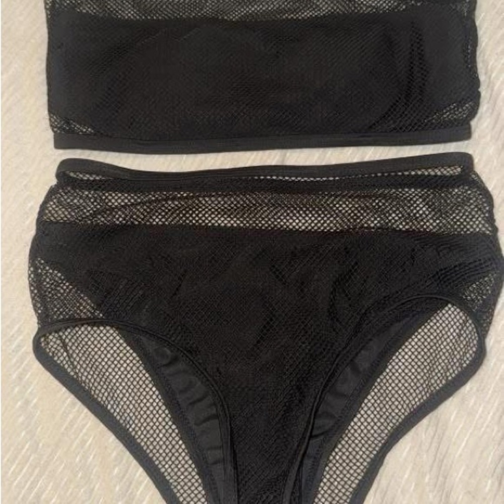 Black Mesh Bikini Set